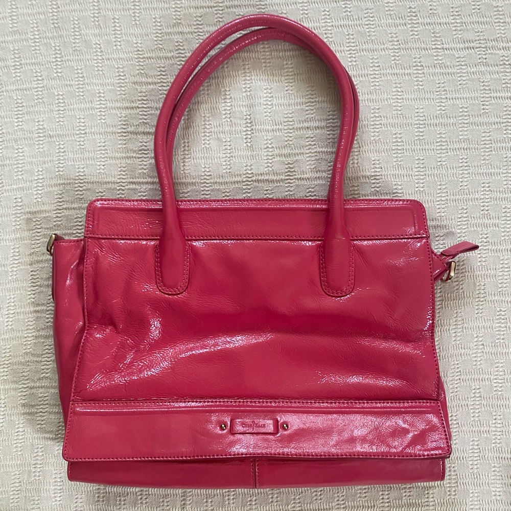 Cole Haan pink patent leather purse.